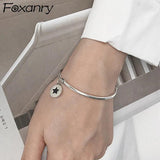 Foxanry Silver Bracelet Love Heart Jewelry