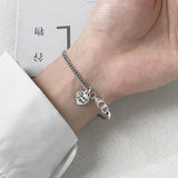 Foxanry Silver Bracelet Love Heart Jewelry