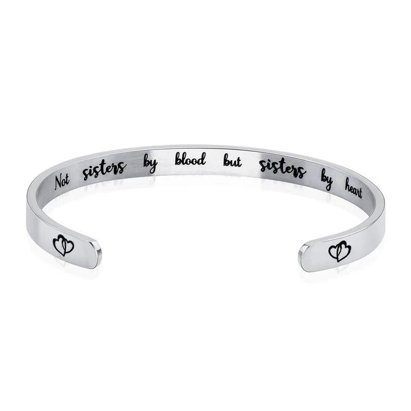 Not Sisters By Blood But Sister By Heart Cuff Bracelet