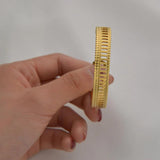 Akizoom Hollow Stainless Steel Snake Bangle Bracelet