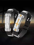 Jesus Cross Bracelet Metal Leather Men's Bracelet
