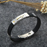 Jesus Cross Bracelet Metal Leather Men's Bracelet