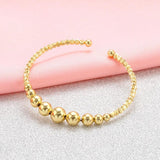 Bead Open Bangle Fine Cuff Bracelet for Women Girl Party Jewelry