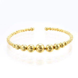 Bead Open Bangle Fine Cuff Bracelet for Women Girl Party Jewelry