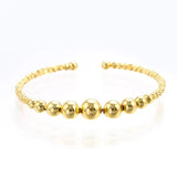 Bead Open Bangle Fine Cuff Bracelet for Women Girl Party Jewelry