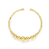 Bead Open Bangle Fine Cuff Bracelet for Women Girl Party Jewelry