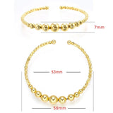 Bead Open Bangle Fine Cuff Bracelet for Women Girl Party Jewelry