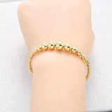 Bead Open Bangle Fine Cuff Bracelet for Women Girl Party Jewelry