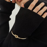 Rose Metal Copper Plated Knot Twisted Bracelets for Women