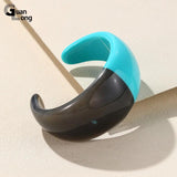 Colorful Wide Bangles for Women Geometric Irregular Bracelets