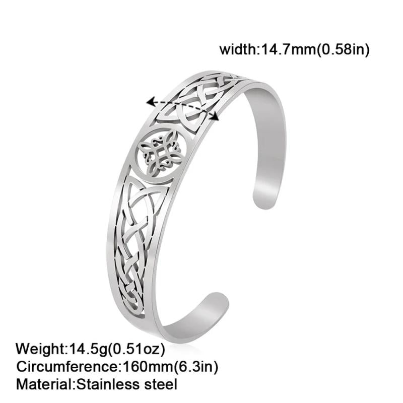 4-Pointed Celtic Knot Bracelet Stainless Steel Pagan Wiccan Witchcraft Jewelry