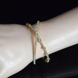 Geometric Rhinestone Wide Cuff Bracelet Wedding Party Gift