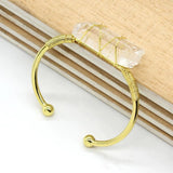 Natural Stone Clear Quartz Bangles Open Cuff Bracelet