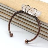 Natural Stone Clear Quartz Bangles Open Cuff Bracelet