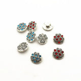 20pcs Flower Metal Crystal Alloy 12mm Snap Buttons DIY Snap Bracelet Charms