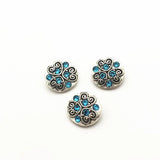 20pcs Flower Metal Crystal Alloy 12mm Snap Buttons DIY Snap Bracelet Charms
