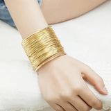 Punk Retro Silver Bangle Bracelet for Women