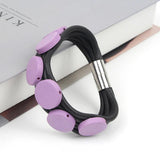 Bohemian Wood Charm Rubber Bracelet Ladies Gothic Bracelet Girl Gift