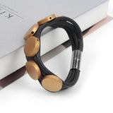 Bohemian Wood Charm Rubber Bracelet Ladies Gothic Bracelet Girl Gift