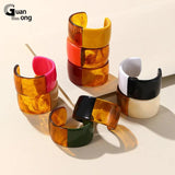 Vintage Acrylic Resin Bangle Women Geometric Cuff Bracelet Retro Hand Jewelry