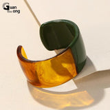 Vintage Acrylic Resin Bangle Women Geometric Cuff Bracelet Retro Hand Jewelry