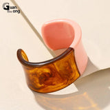 Vintage Acrylic Resin Bangle Women Geometric Cuff Bracelet Retro Hand Jewelry