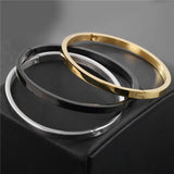 Stainless Steel Bangle Bracelet Minimalist Cuff Jewelry