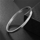 Stainless Steel Bangle Bracelet Minimalist Cuff Jewelry