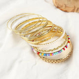 Geometric Metal Bangles with Pearls and Rhinestones Hand Chains