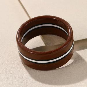 Geometric Resin Bracelets Wide Bangles Stripe