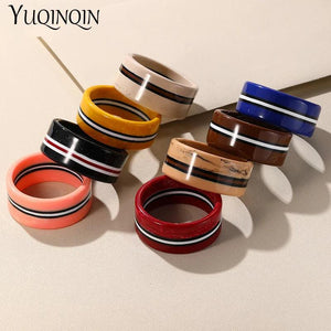 Geometric Resin Bracelets Wide Bangles Stripe
