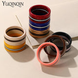 Geometric Resin Bracelets Wide Bangles Stripe