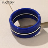 Geometric Resin Bracelets Wide Bangles Stripe