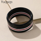 Geometric Resin Bracelets Wide Bangles Stripe