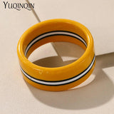 Geometric Resin Bracelets Wide Bangles Stripe
