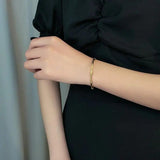 Bamboo Joint Cuff Bracelet Stainless Steel Women Charm Party Gift