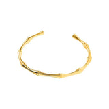 Bamboo Joint Cuff Bracelet Stainless Steel Women Charm Party Gift