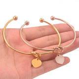 Heart Knot Bangle Cuff Stainless Steel Heart Bracelet 2mm Thickness