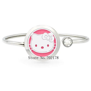 25mm Stainless Steel Aromatherapy Locket Bracelet Bangle with 10 Pads