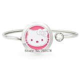 25mm Stainless Steel Aromatherapy Locket Bracelet Bangle with 10 Pads