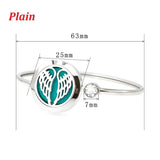 25mm Stainless Steel Aromatherapy Locket Bracelet Bangle with 10 Pads