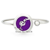 25mm Stainless Steel Aromatherapy Locket Bracelet Bangle with 10 Pads