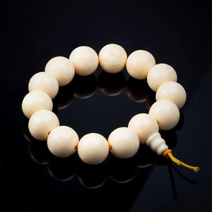 Resin Elastic Bracelet Ivory Beads Buddhist Meditation Buddha Bracelet Men