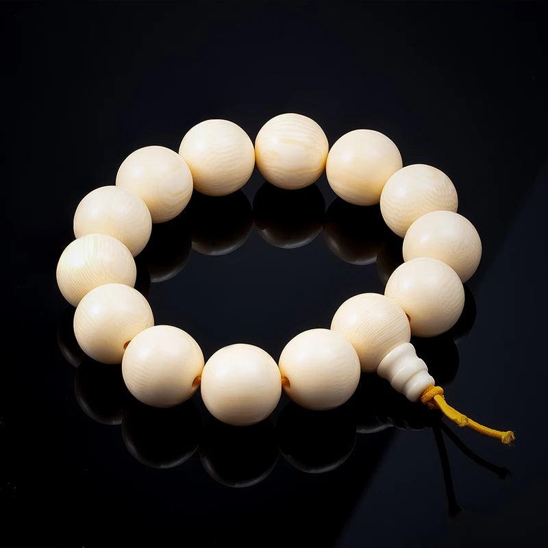 Resin Elastic Bracelet Ivory Beads Buddhist Meditation Buddha Bracelet Men