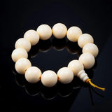 Resin Elastic Bracelet Ivory Beads Buddhist Meditation Buddha Bracelet Men