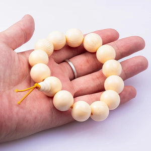 Resin Elastic Bracelet Ivory Beads Buddhist Meditation Buddha Bracelet Men