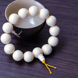 Resin Elastic Bracelet Ivory Beads Buddhist Meditation Buddha Bracelet Men