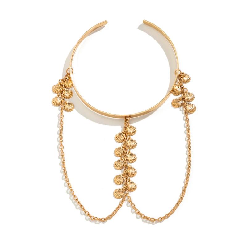 Bohemia Charm Upper Arm Bracelet Conch Shell Tassel Arm Cuff Bangle