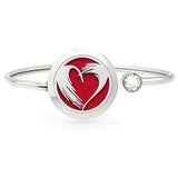Dino Dog Bone Heart 25mm EO Diffuser Locket Bangle Bracelet