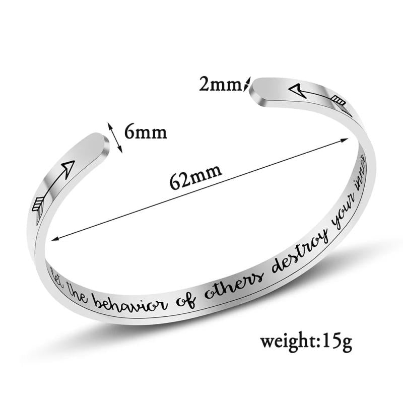 Inspirational Cuff Bangle Bracelet Charms for Women Men